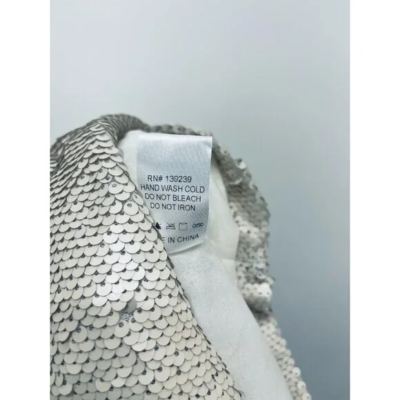 DO+BEl Women's Sequin Halter Ruffle Mini Dress Size M Beige NEW - Picture 7 of 9